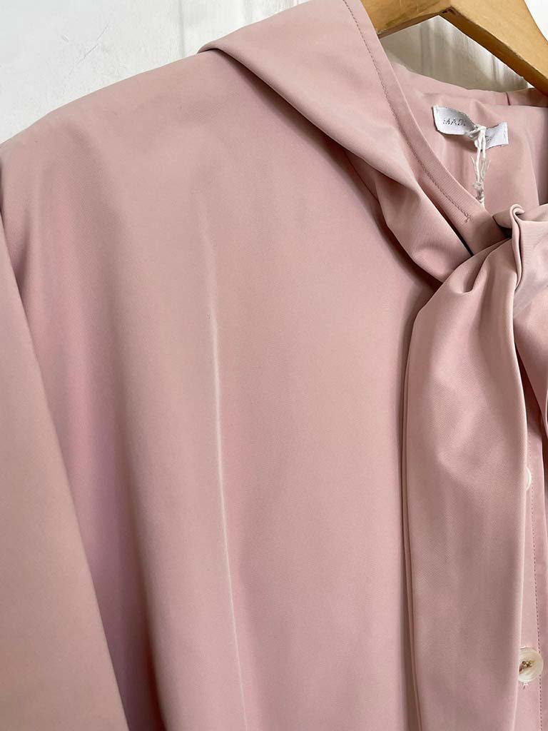 Hooded Tie Neck Jacket - Blush