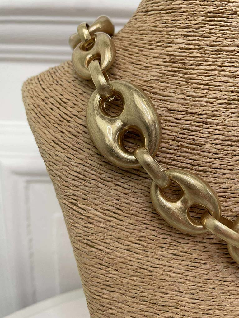 Brushed Chucky Chain Necklace - Gold