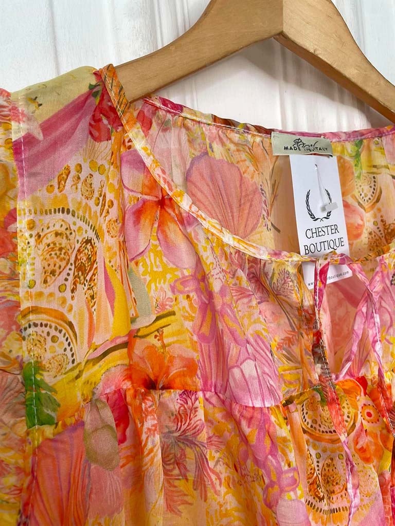 Summertime Blooms Layered Top - Peach