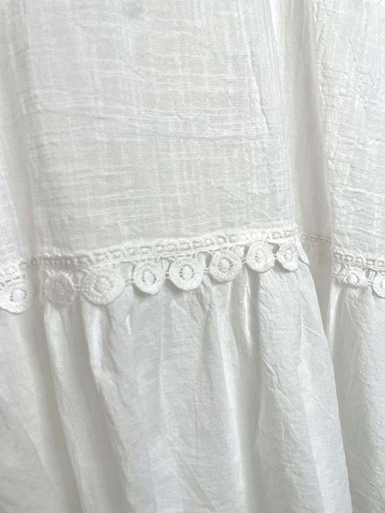 Cotton Peplum Sundress - White