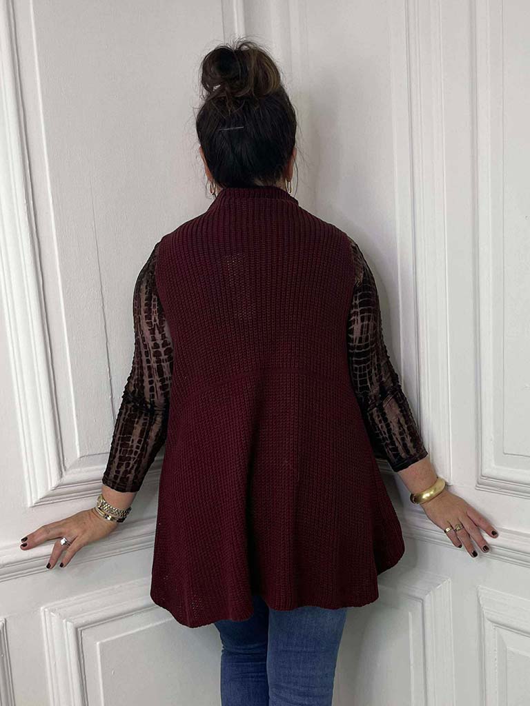 Cable Tank Knit - Burgundy