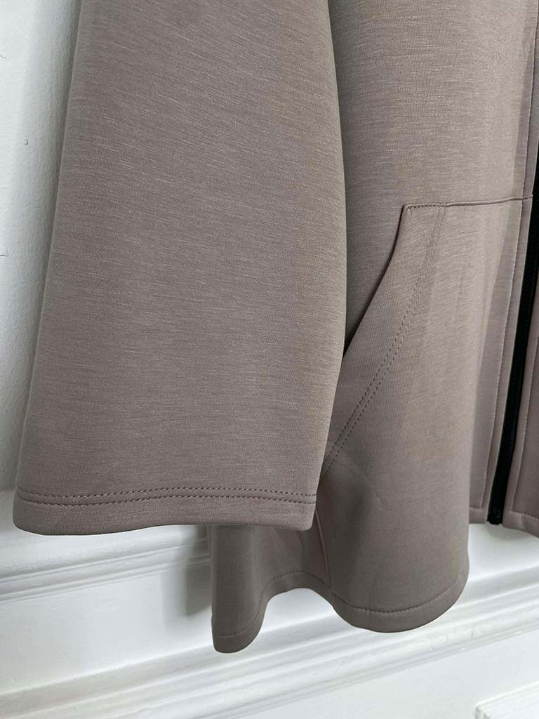 Sports Luxe Zip Up Jacket - Latte