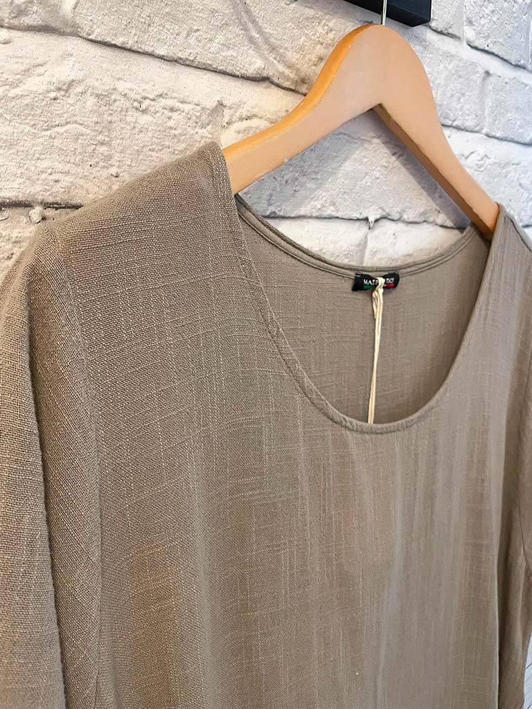 Cotton Cocoon Dress - Mocha