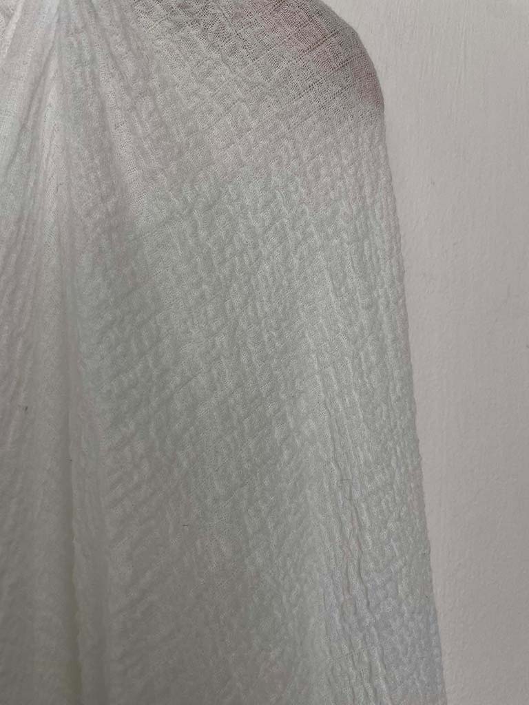 Waffle Tie Shrug - White