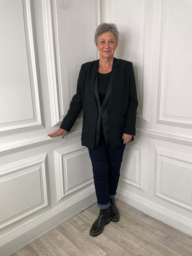 Malissa J Graduated Stud Blazer - Black