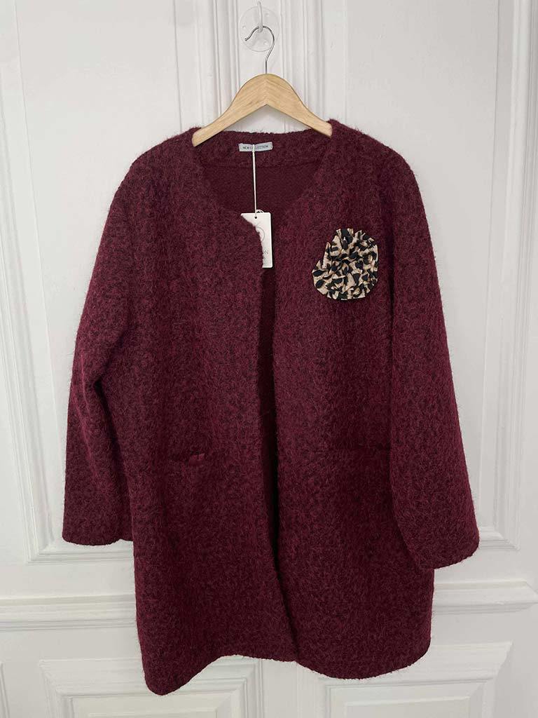 Boucle Corsage Jacket - Burgundy