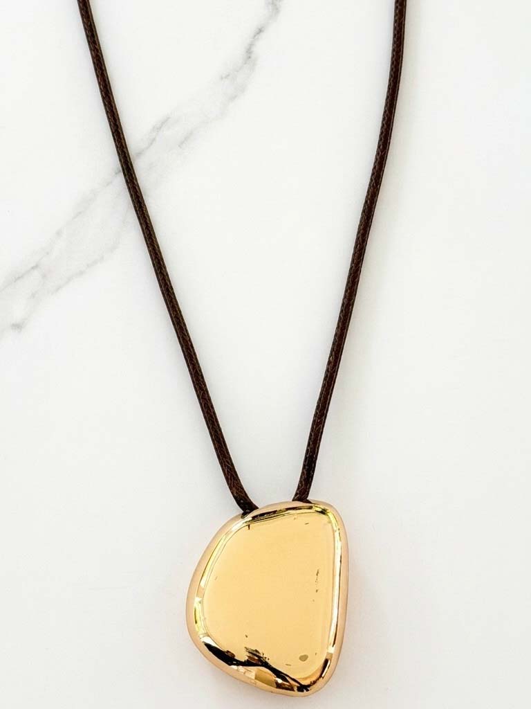 Envy Pebble Rope Necklace - Gold