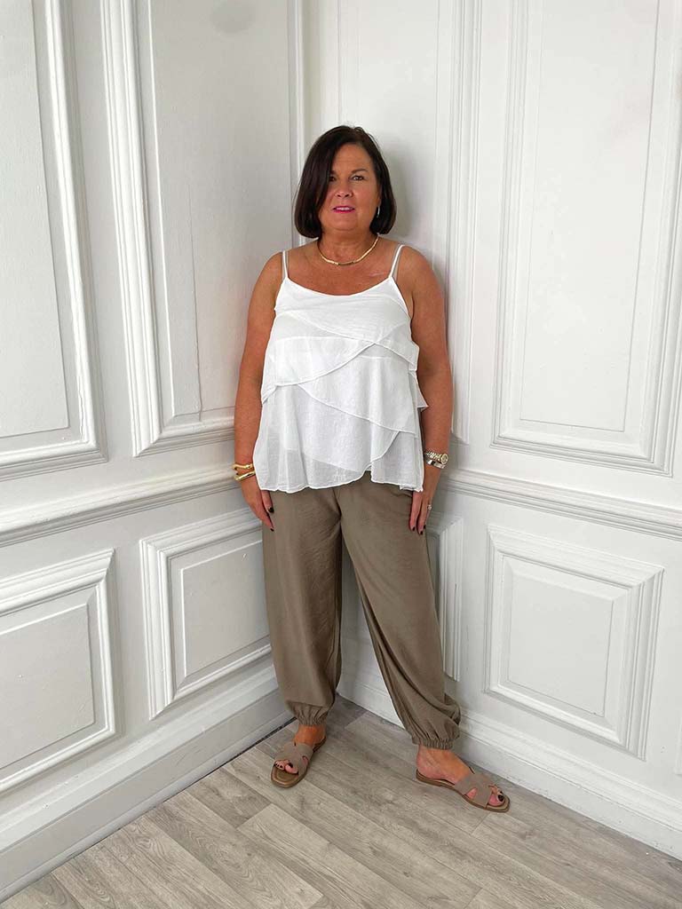 Layered Cami Top - White