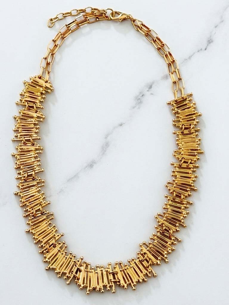Envy Abstract Bar Link Necklace - Gold