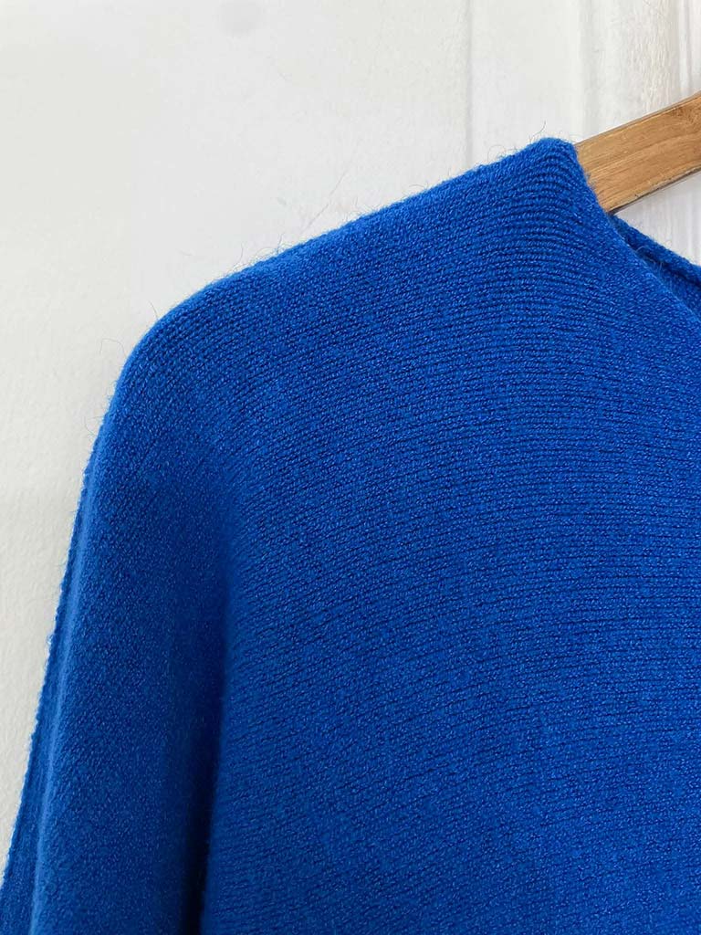 Boxy Drop Shoulder Knit - Cobalt