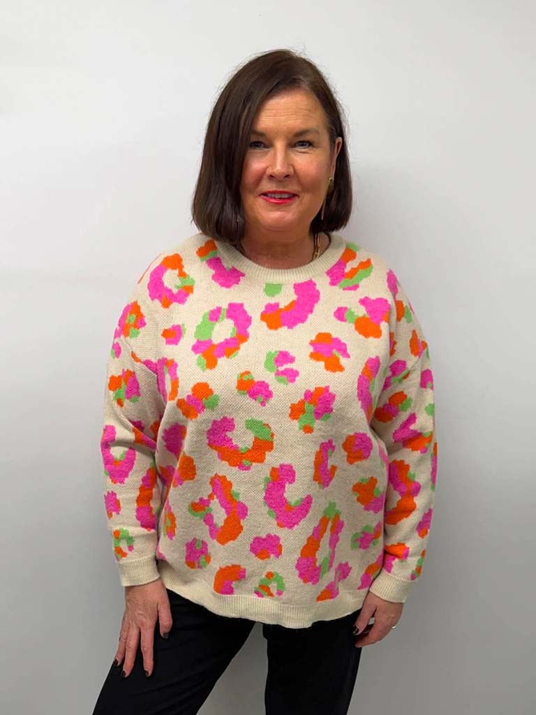 Malissa J Leopard Knit - Stone