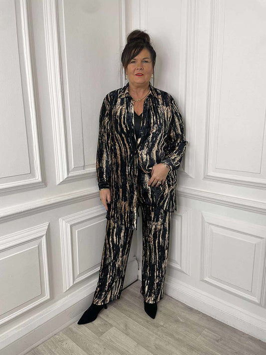 Malissa J Molten Metallic Trousers