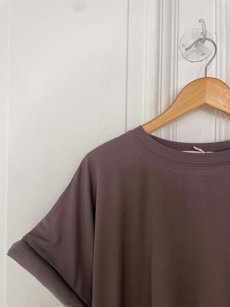 Malissa J Padded Sleeve Tee - Mushroom