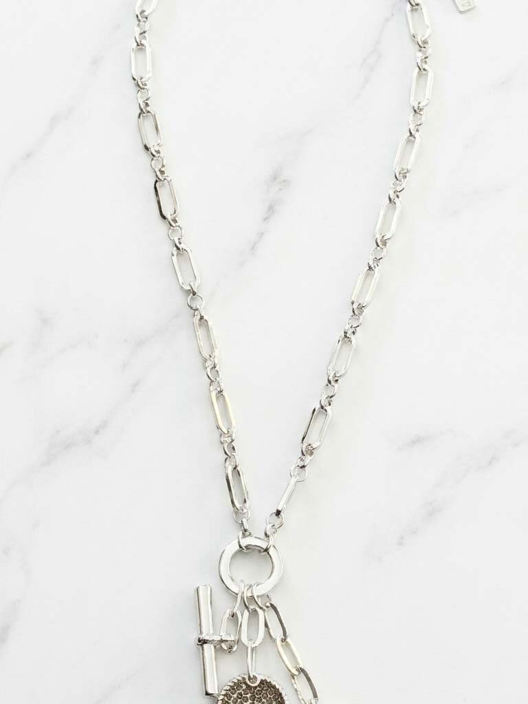 Envy Chainlink Charm Necklace - Silver