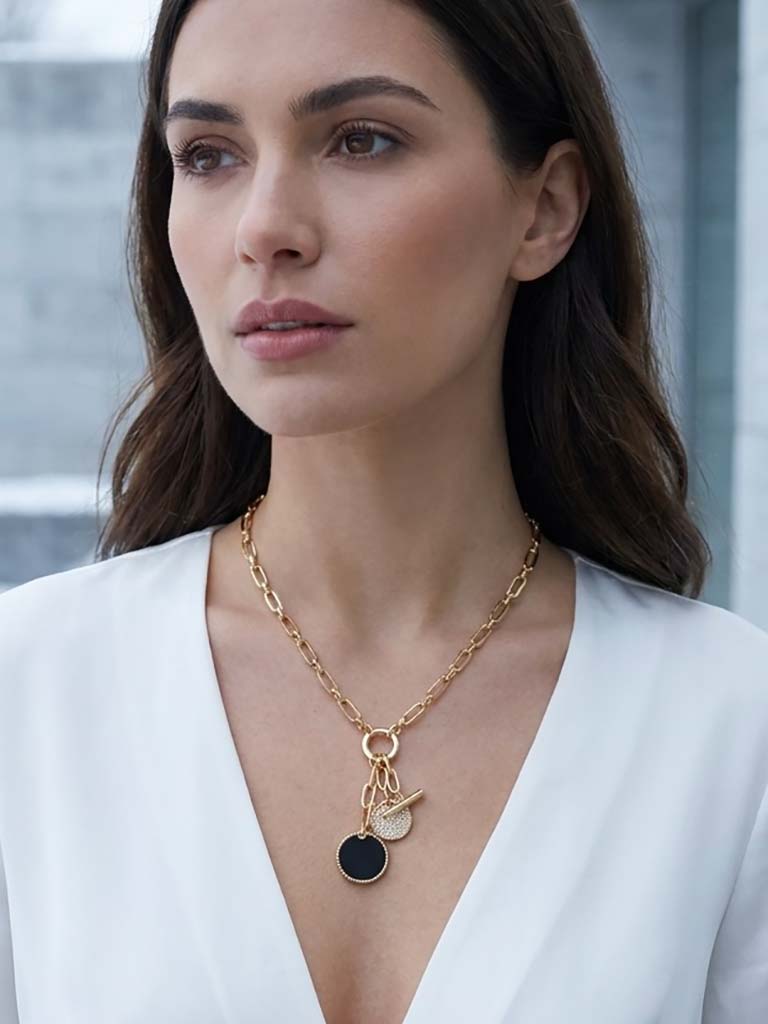 Envy Chainlink Charm Necklace - Gold