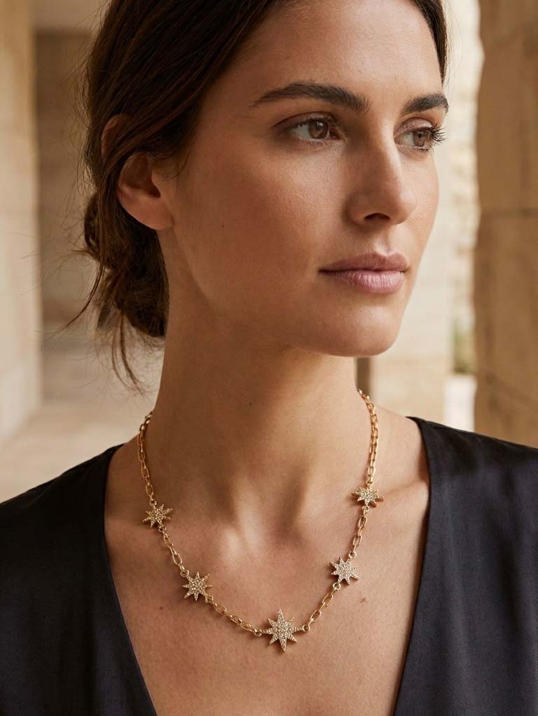Envy Starburst Shimmer Necklace - Gold