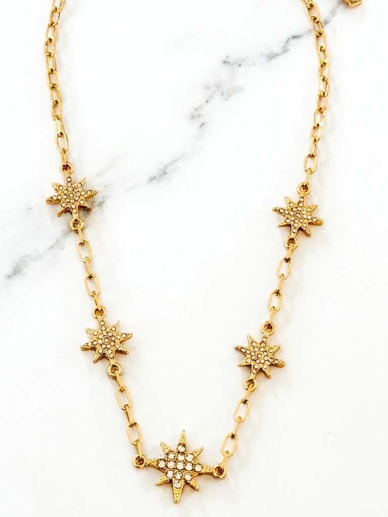 Envy Starburst Shimmer Necklace - Gold