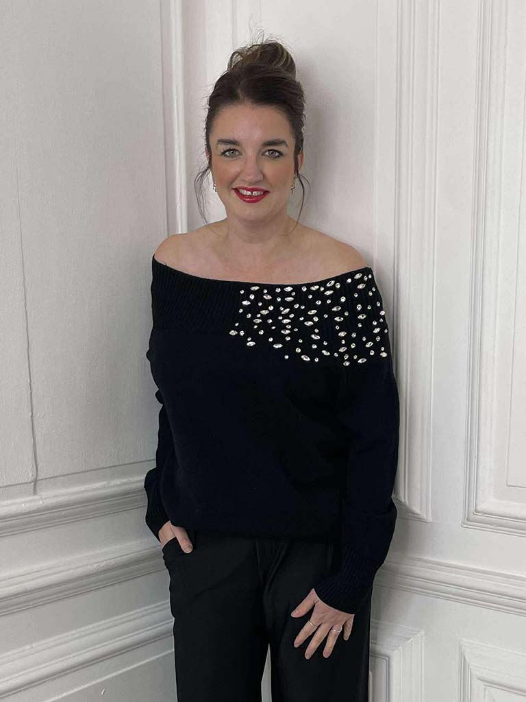 Malissa J Belle Bardot Knit - Black
