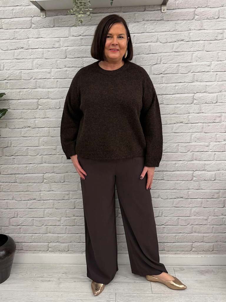 Malissa J Wide Leg Trousers - Chocolate