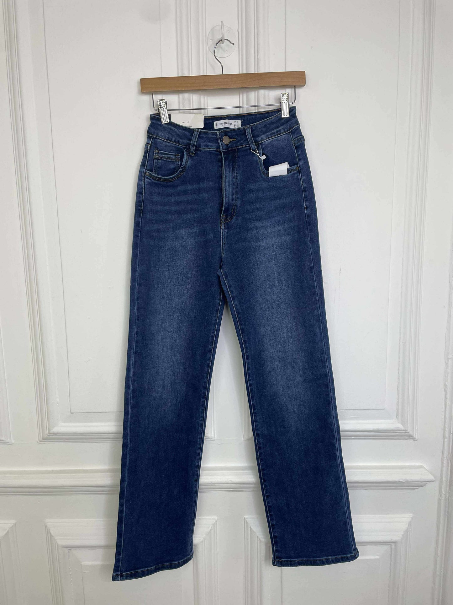Straight Leg Jeans - Dark Blue
