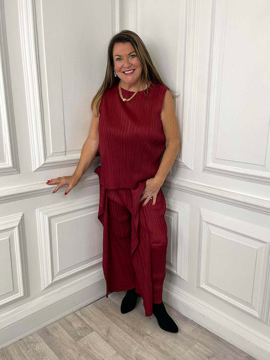 Plissé Co-ord - Ruby