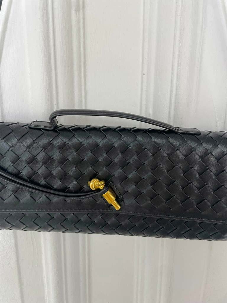 Woven Clutch Bag - Black