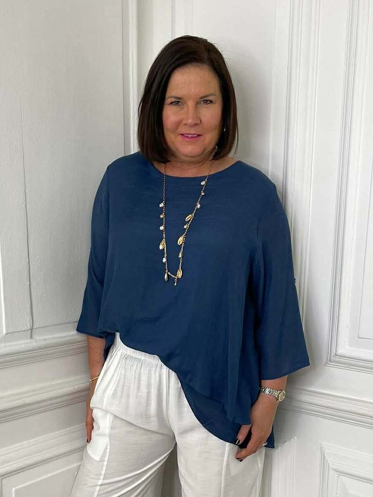 Leggara Layered Top - Navy