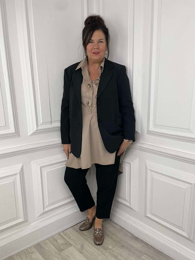 Malissa J Asymmetric A-Line Shirt - Sand