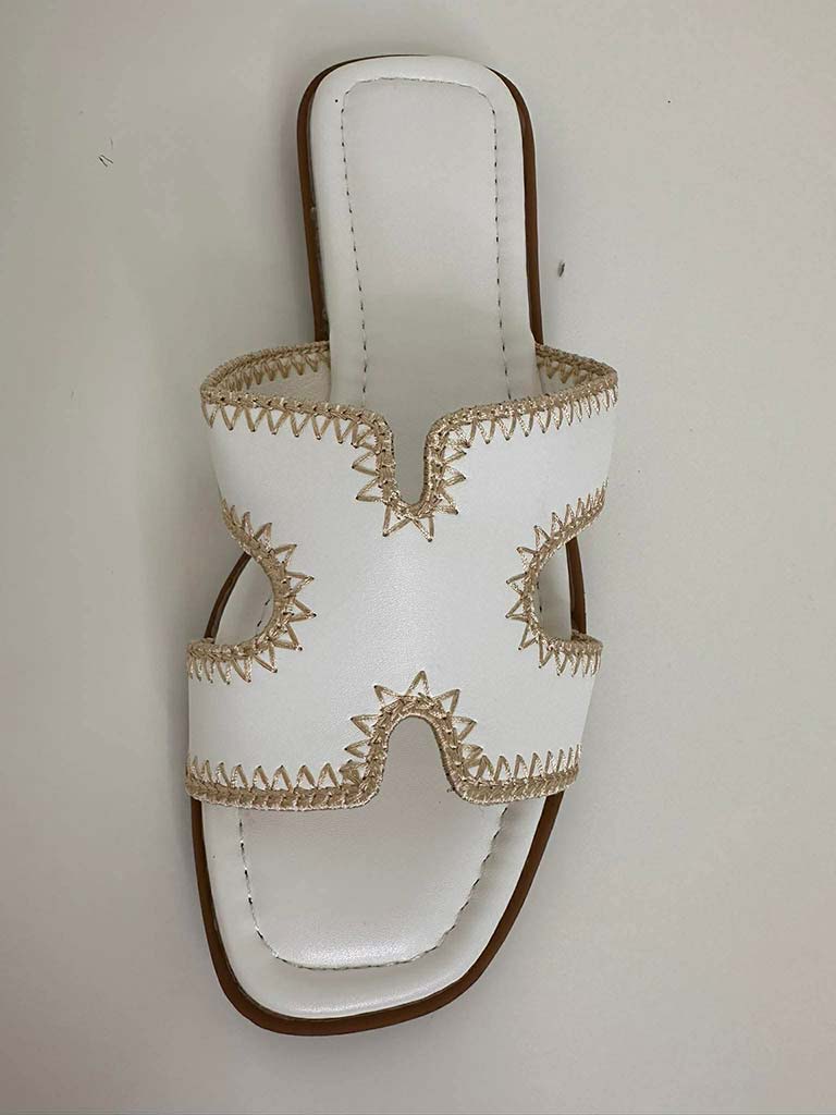 Slip On Mule Sandal - White