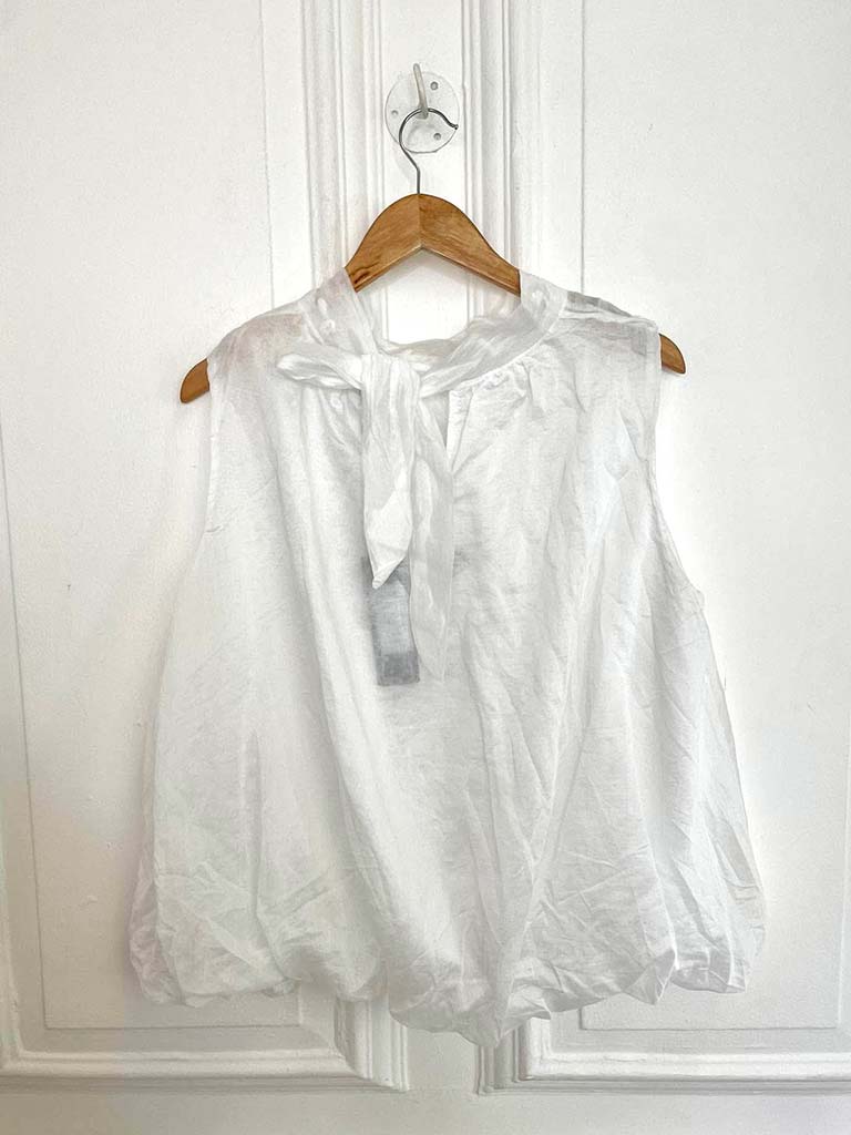 Bubble Hem Top - White