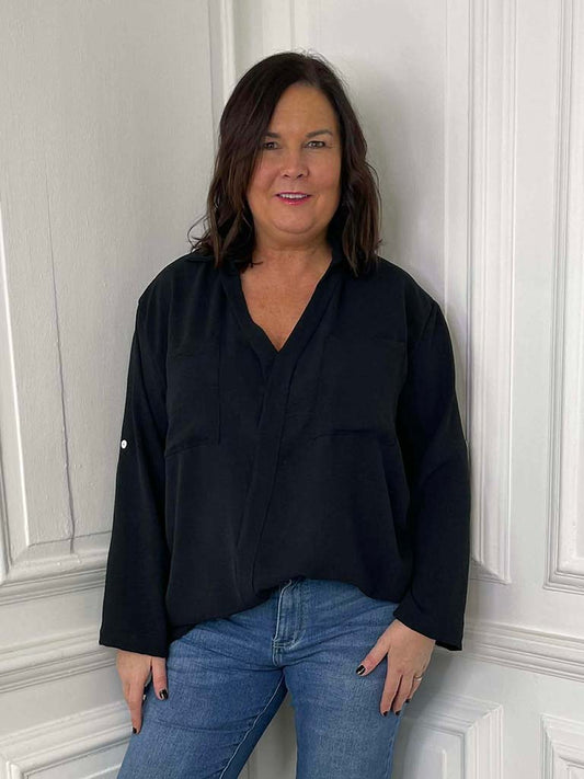 Double Pocket Artist Shirt - Black