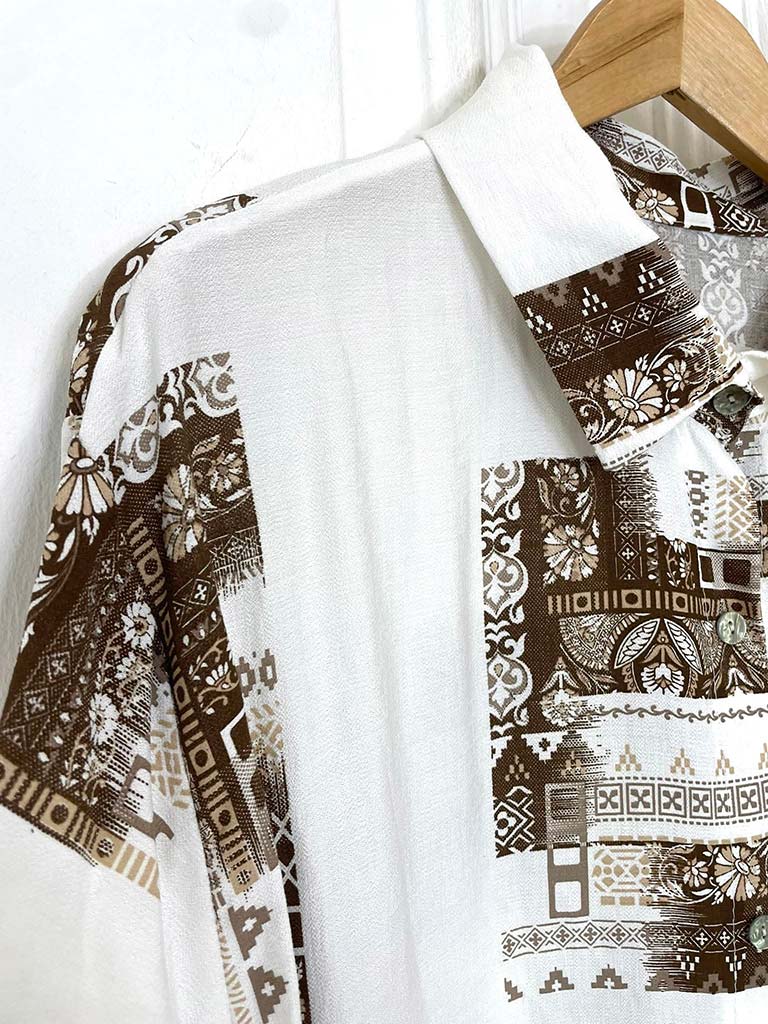 Mosaic Tile Shirt Dress - Chocolate