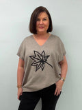 Shimmer Leaf Knit - Taupe
