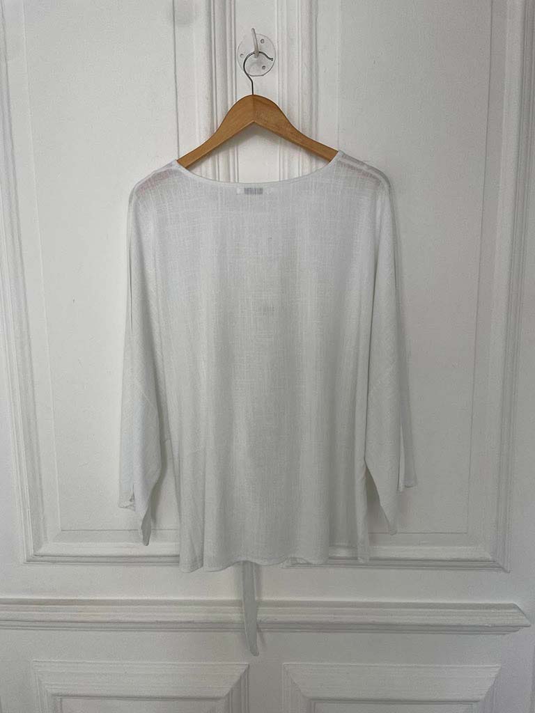 Tie Front Relaxed Top - White