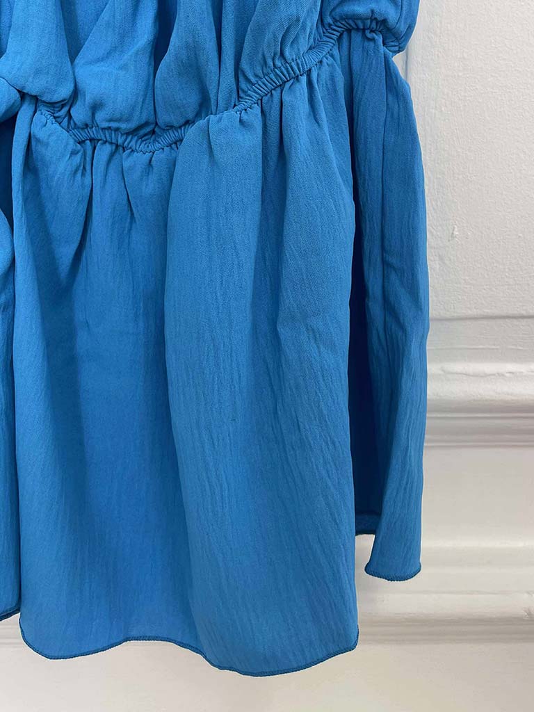 Bardot Peplum Top - Azure