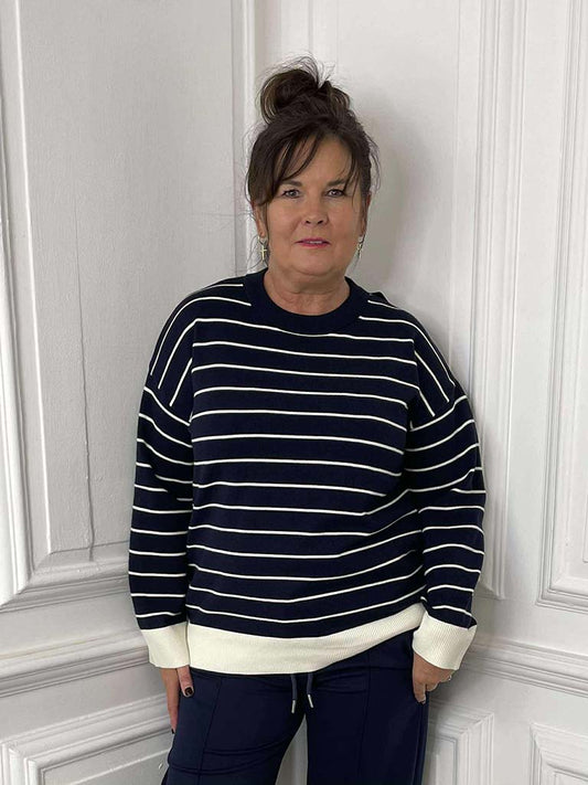 Riviera Stripe Knit - Navy
