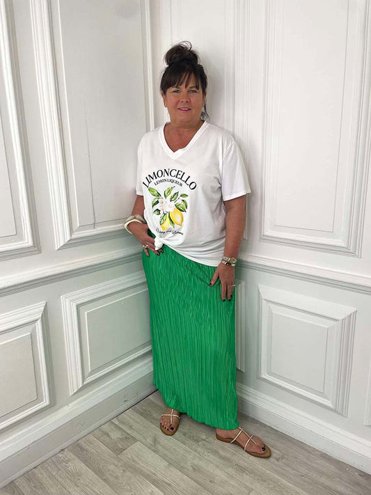 Pleated Maxi Skirt - Clover