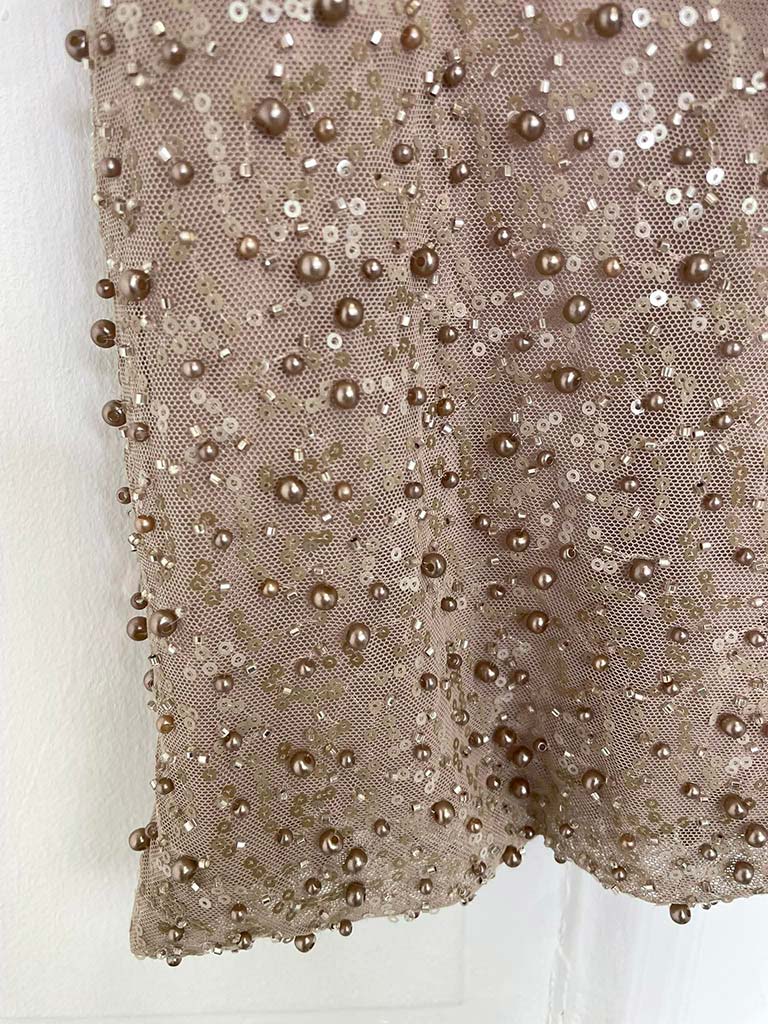 Malissa J Sequin Beaded Top - Coffee