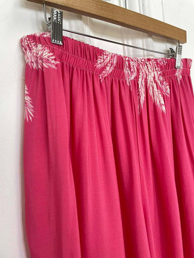 Palm Print Palazzos - Pink