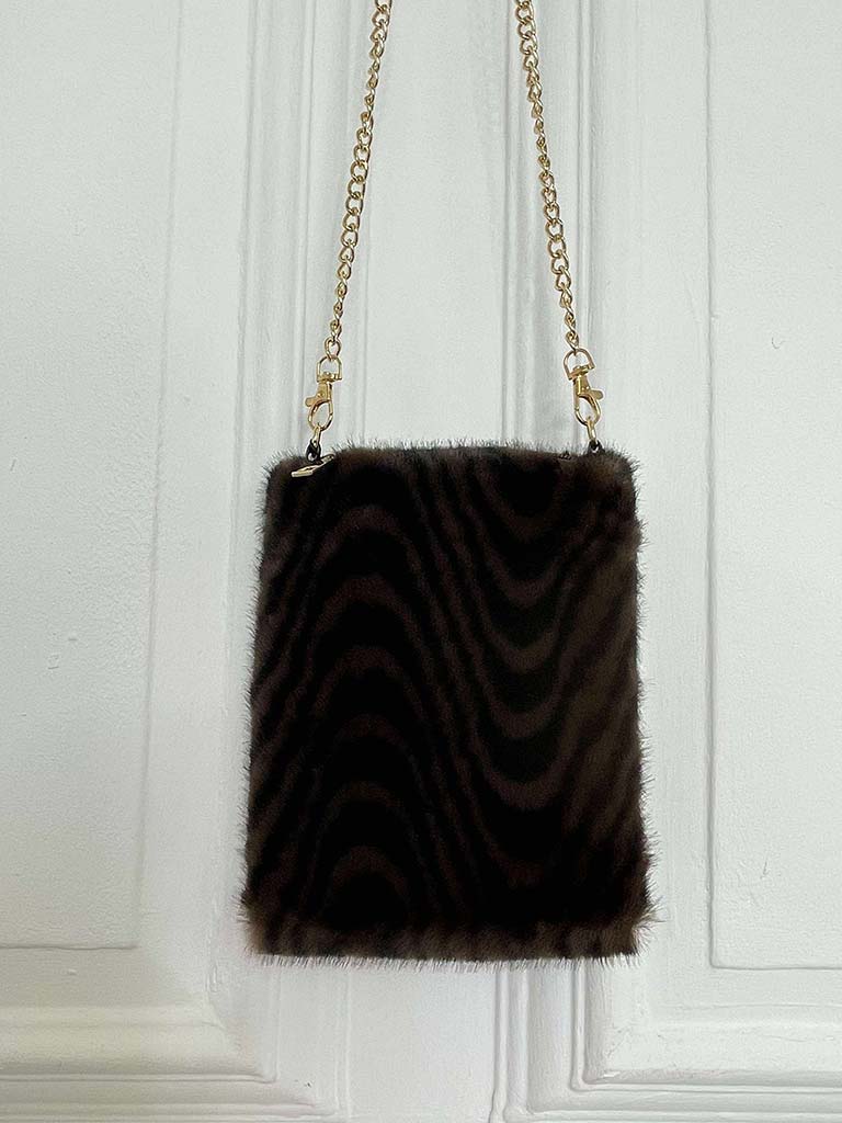 Malissa J Faux Fur Cross Body Bag - Swirl