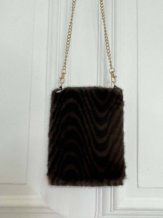 Malissa J Faux Fur Cross Body Bag - Swirl