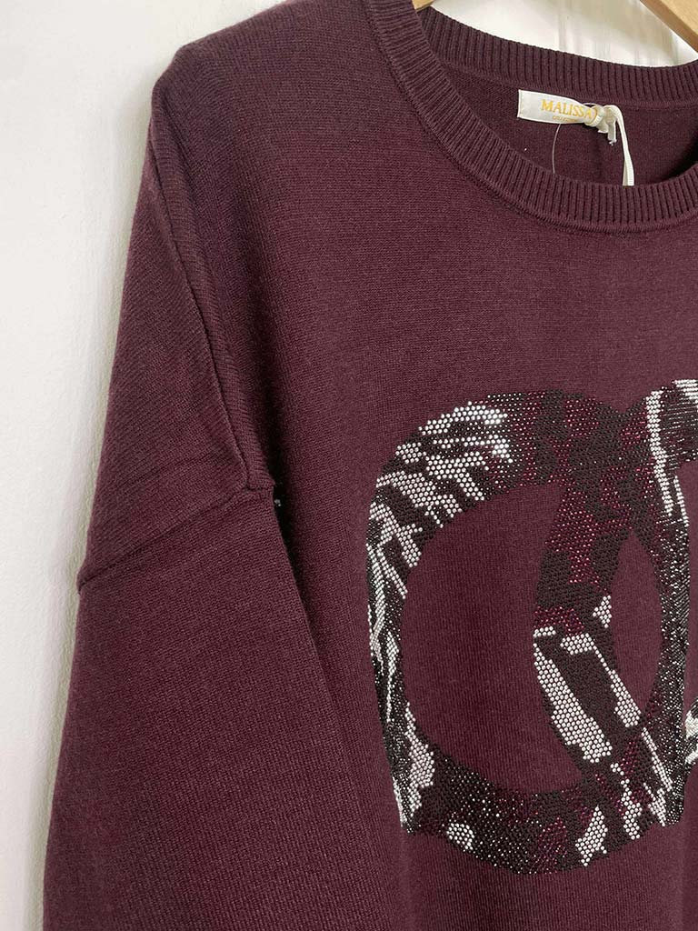 Malissa J Studded Link Knit - Wine