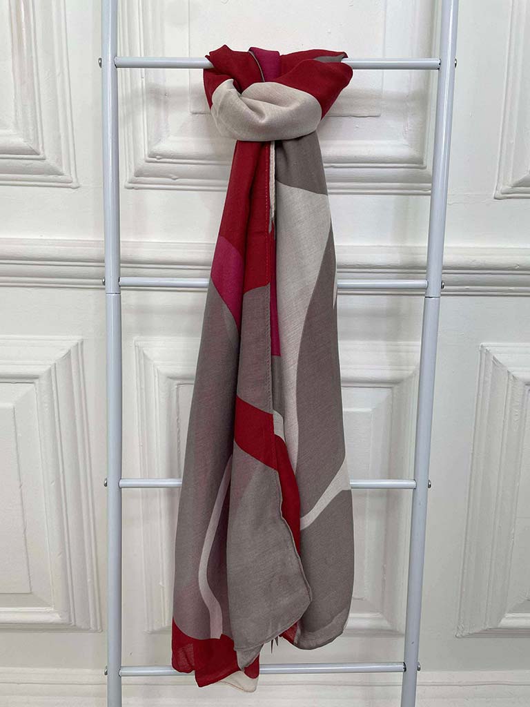 Abstract Print Scarf - Fuchsia