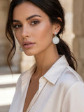 Envy Embellished Disc Earrings - Silver