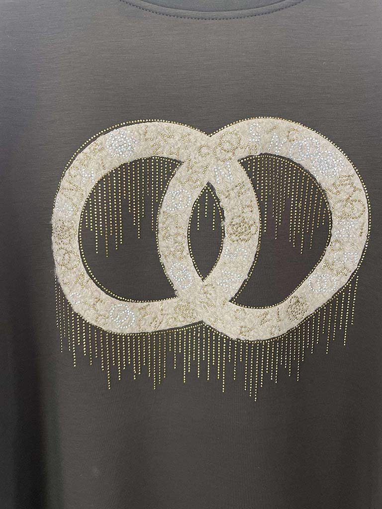 Link Embellished Sweatshirt - Chocolate