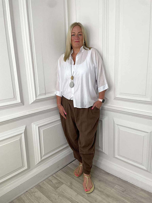 Classic 3/4 Sleeve Shirt - White
