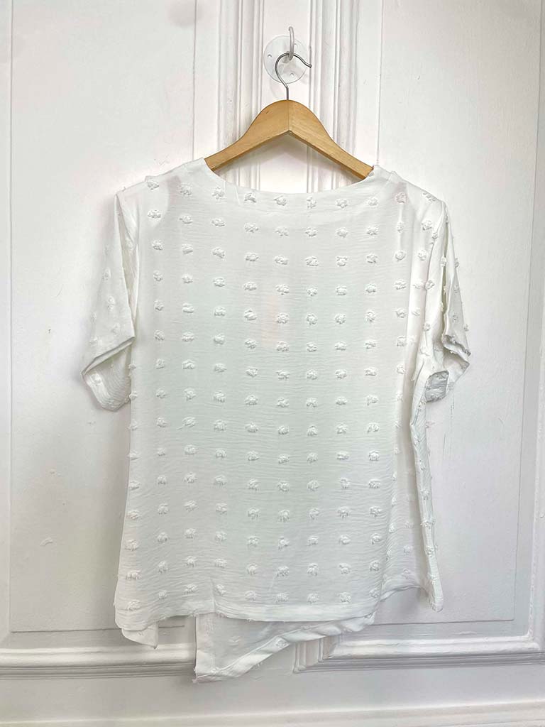 Malissa J Dobby Dot Top - White