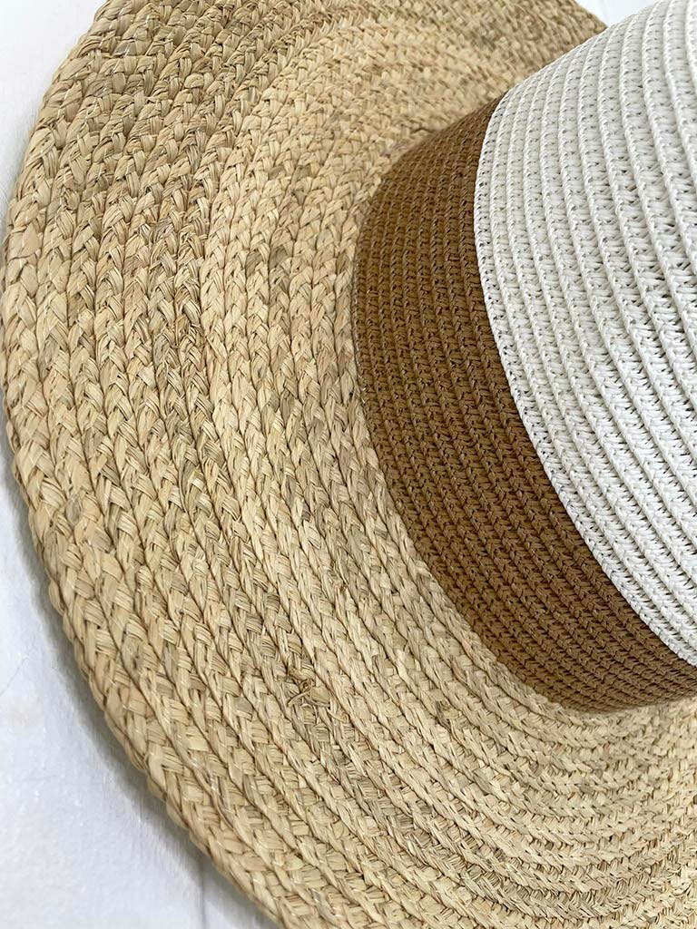 Malissa J Two-Tone Straw Hat - White
