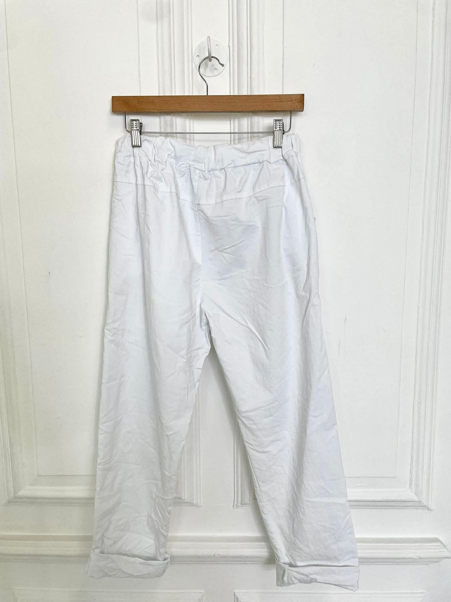 Stretchy Casual Trousers - White