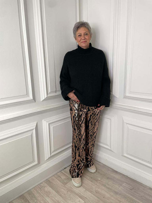 Malissa J Bronze Sequin Trousers